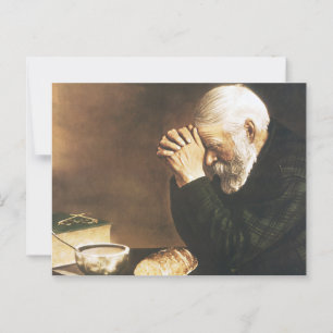 Eric Enstrom Grace Man Praying Over Bread Print Postcard