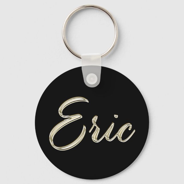 Eric Name whitegold Button Schlüsselanhänger Key Ring (Front)