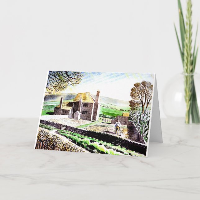 Eric Ravilious art, Shepherd's Cottage Card (Front)
