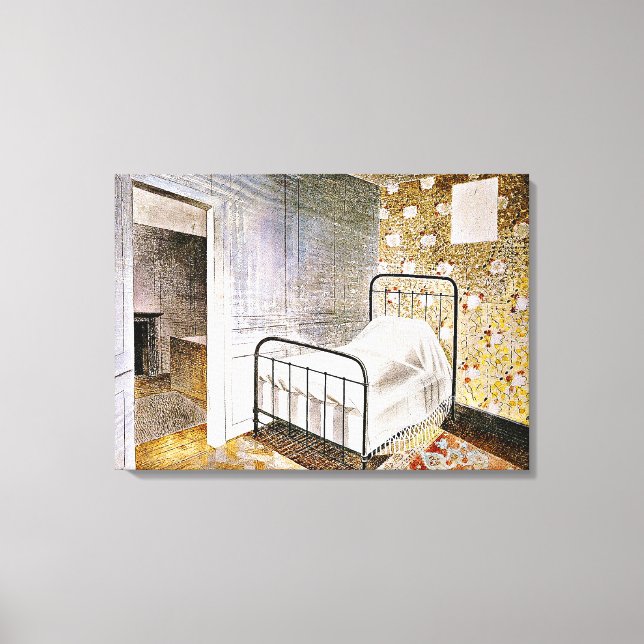 Eric Ravilious art, The Bedstead Canvas Print (Front)