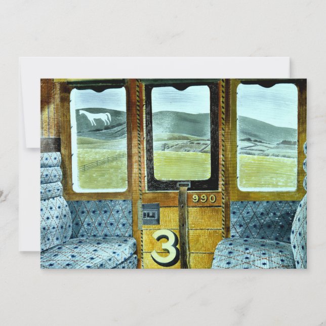 Eric Ravilious art, Train Landscape, Card (Front)
