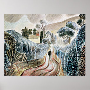 Eric Ravilious art, Wet Afternoon, Poster