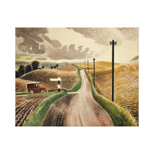 Eric Ravilious art, Wiltshire Landscape, Canvas Print