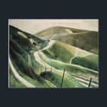 Eric Ravilious - Chalk Paths, famous artwork Postcard<br><div class="desc">Eric Ravilious artwork,  Chalk Paths,  popular painting</div>