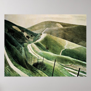 Eric Ravilious - Chalk Paths, famous artwork Poster