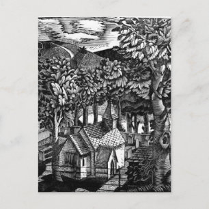 Eric Ravilious - Church under a Hill Postcard