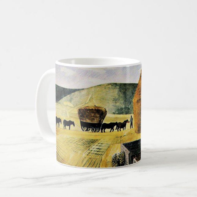 Eric Ravilious - Furlongs, famous painting, Coffee Mug (Front Left)