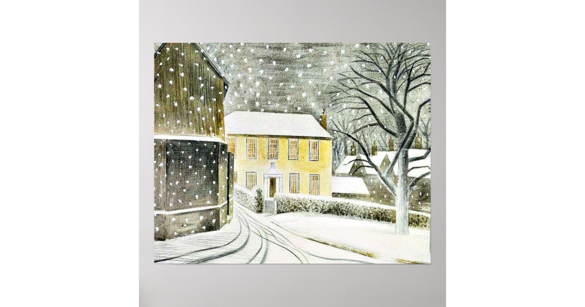 Eric Ravilious - Hallstead Road in Snow, 1936 Poster | Zazzle