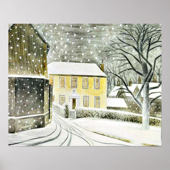 Eric Ravilious - Hallstead Road in Snow, 1936 Poster | Zazzle