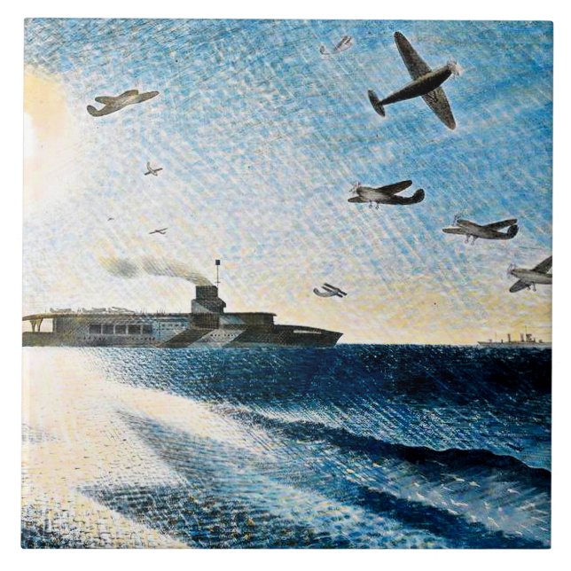 Eric Ravilious - HMS Glorious in the Arctic Tile (Front)