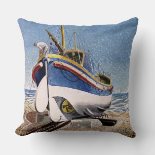 Eric Ravilious - Lifeboat at Adelburgh,  Cushion