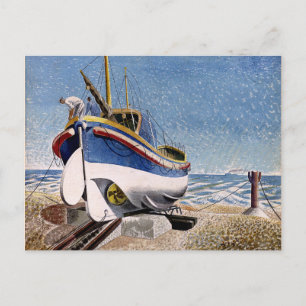 Eric Ravilious - Lifeboat at Adelburgh, fine art Postcard