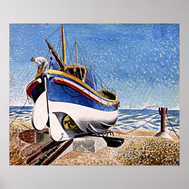 Eric Ravilious - Lifeboat at Aldeburgh Poster (Front)