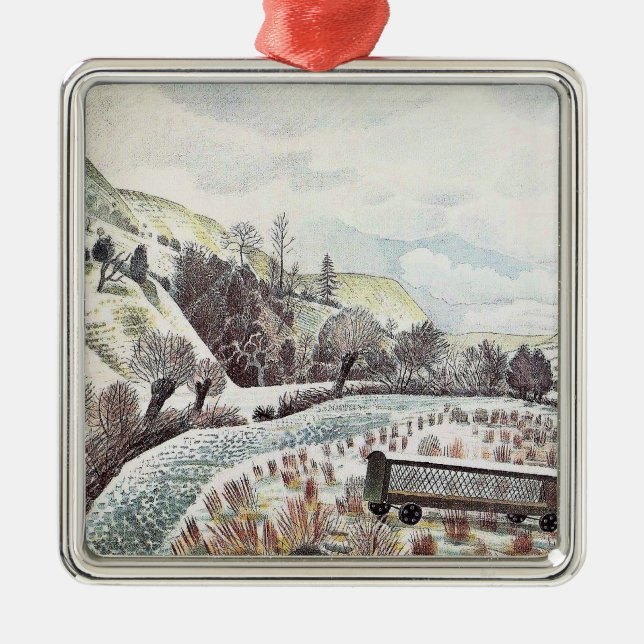 Eric Ravilious - New Year's Snow, Metal Tree Decoration (Front)