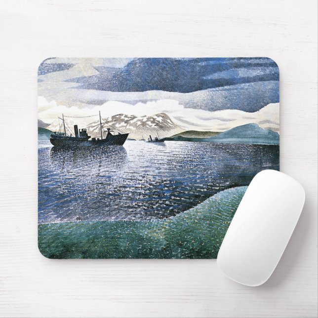 Eric Ravilious - Norway, magic realism art Mouse Mat (With Mouse)
