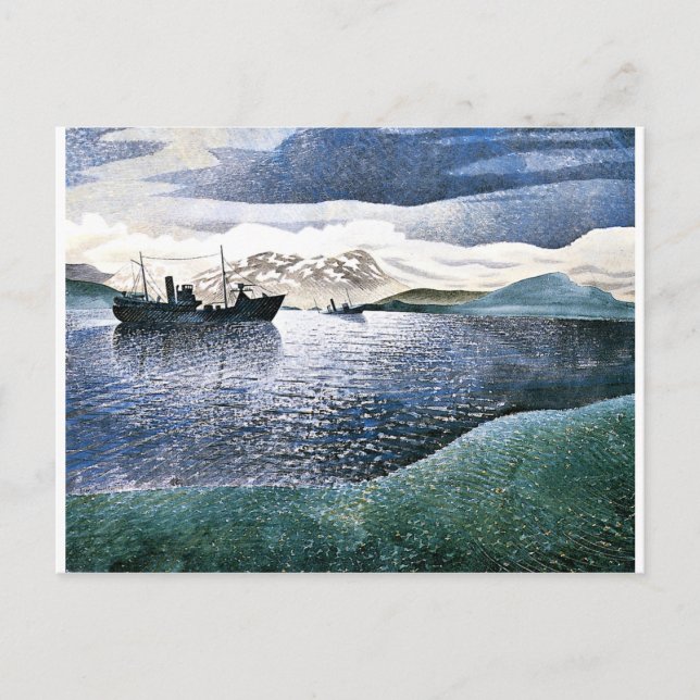 Eric Ravilious - Norway, magic realism art Postcard (Front)