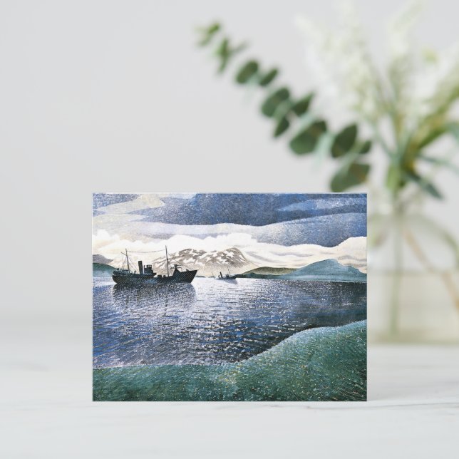 Eric Ravilious - Norway, magic realism art Postcard (Standing Front)