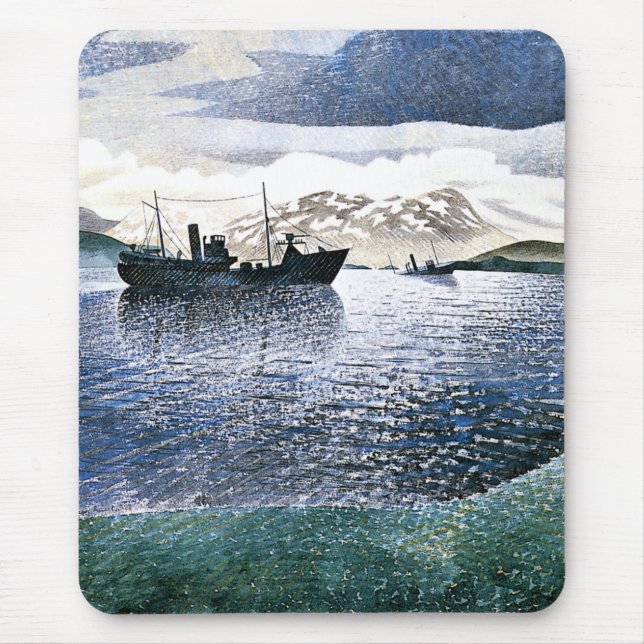 Eric Ravilious - Norway, magic realism, Mouse Mat (Front)