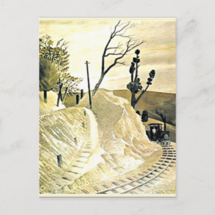 Eric Ravilious - Steam Train Rounding a Bend,  Postcard
