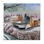 Eric Ravilious - The Vicarage in Winter Tile<br><div class="desc">Eric Ravilious artwork,  The Vicarage in Winter.</div>