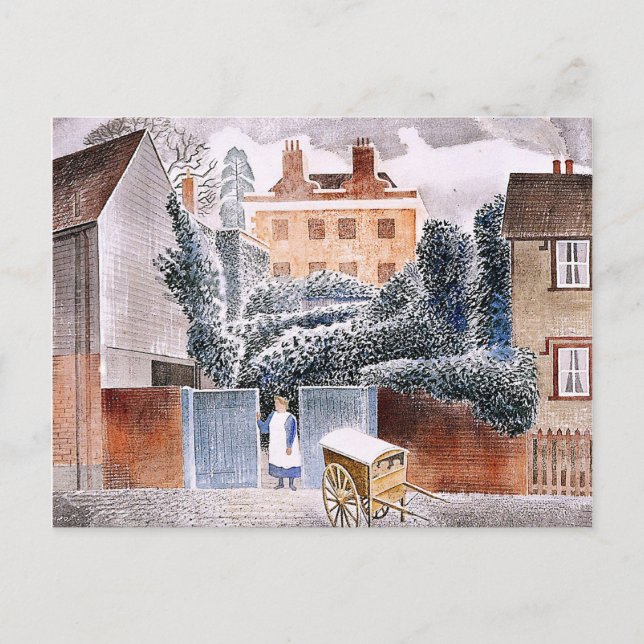Eric Ravilious, The Vicarage, magic realism Postcard (Front)