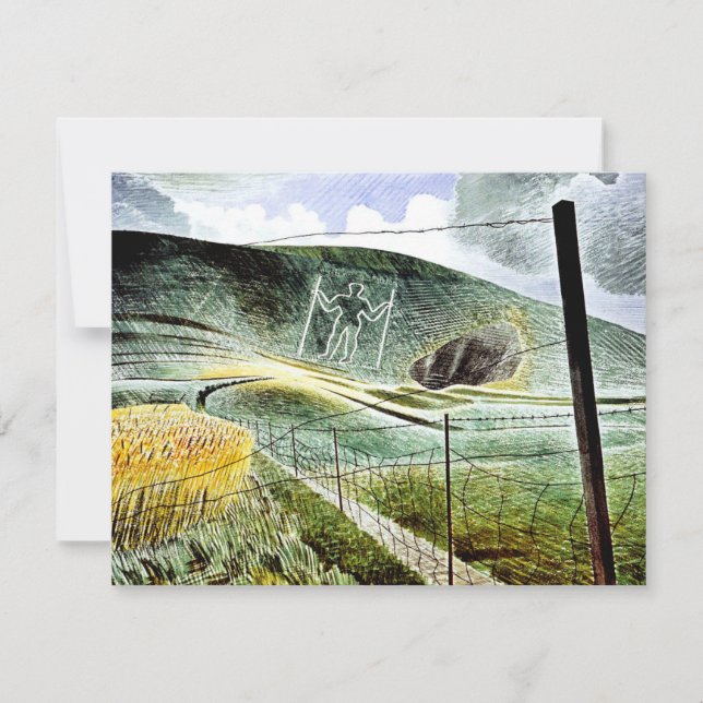 Eric Ravilious - The Wilmington Giant, fine art,  Card (Front)