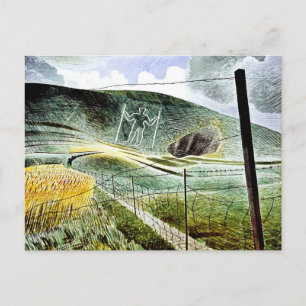 Eric Ravilious - The Wilmington Giant, fine art Postcard