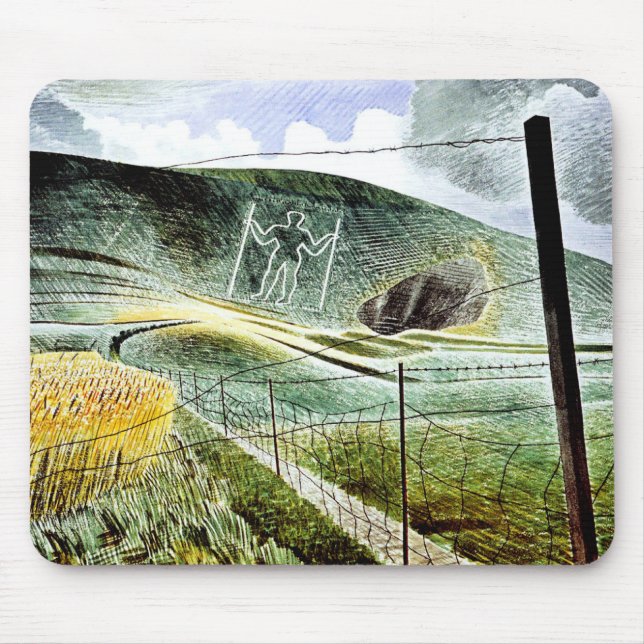 Eric Ravilious - The Wilmington Giant,  Mouse Mat (Front)