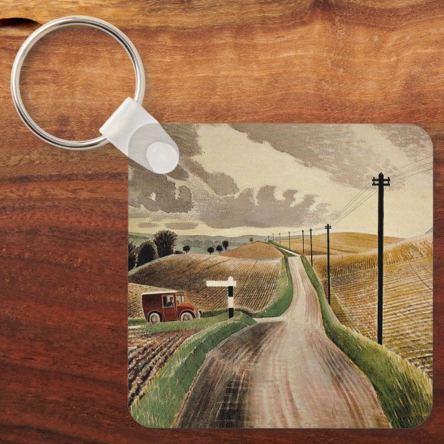 Eric Ravilious--Wiltshire Landscape,  Key Ring (Front)