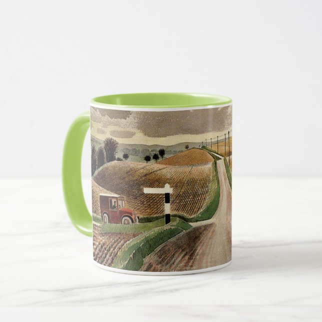 Eric Ravilious--Wiltshire Landscape, Mug (Front Left)