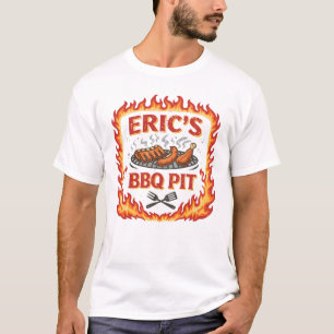 Eric’s BBQ Pit Retro Grill Design T-Shirt