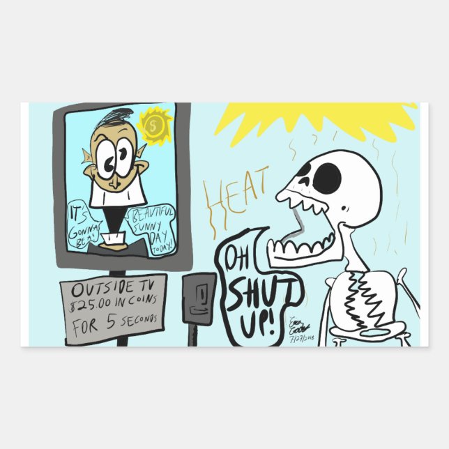 Erica Crooks Comics: Summer heatwave / dark comedy Rectangular Sticker (Front)