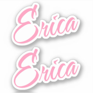 Erica Decorative Name in Pink x2 Sticker