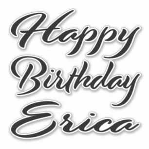 Erica name first name black Sticker birthday