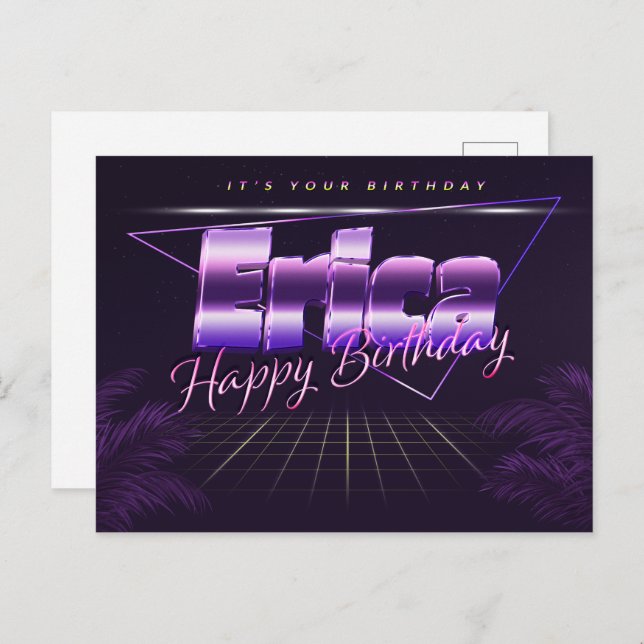 Erica Name First name pura postcard birthday (Front/Back)
