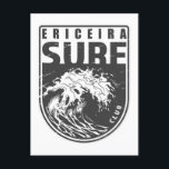 Ericeira Surf Club Portugal Emblem Postcard<br><div class="desc">Ericeira Surf Club design with ocean wave illustration in a badge style.</div>