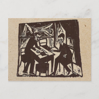 Erich Heckel woodcut post card