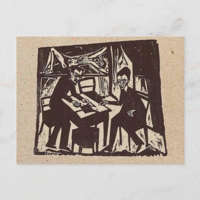 Erich Heckel woodcut post card (Front)