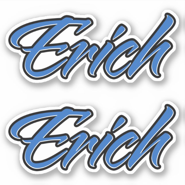 Erich name blue sticker Sticker Sticker Stickerset (Front)