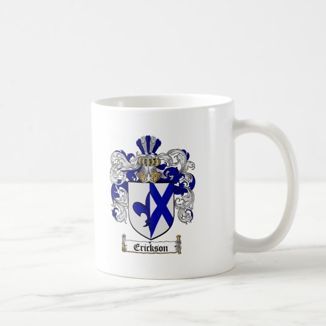 ERICKSON FAMILY CREST -  ERICKSON COAT OF ARMS COFFEE MUG (Right)