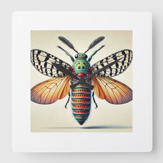 Ericodesma Insect Dorsal View 010824IREF207 - Wate Square Wall Clock (Front)