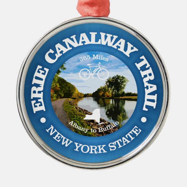 Erie Canalway Trail (cycling c) Metal Tree Decoration (Front)
