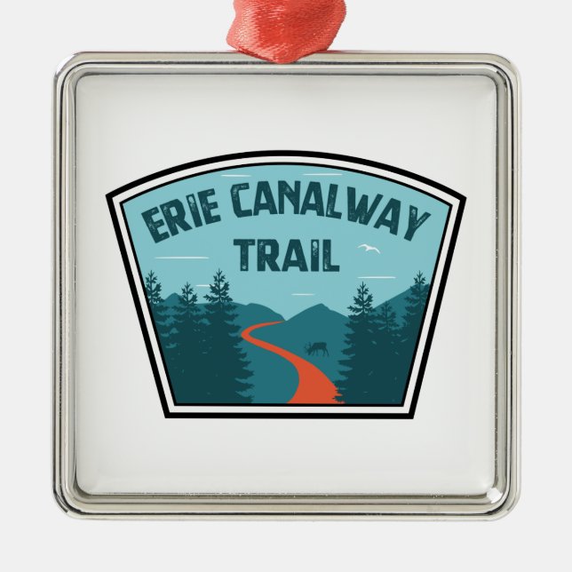 Erie Canalway Trail Metal Tree Decoration (Front)