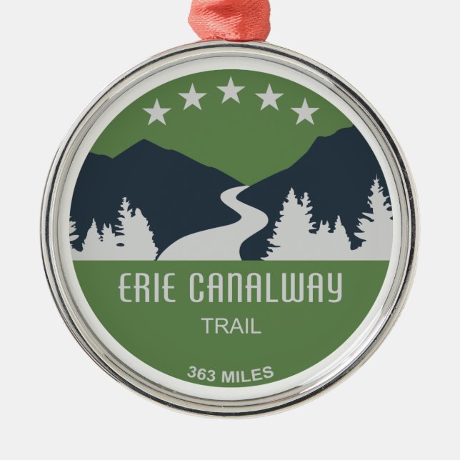 Erie Canalway Trail Metal Tree Decoration (Front)