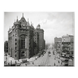 Erie County Savings Bank ~ Main & Niagara St. 1908 Photo Print