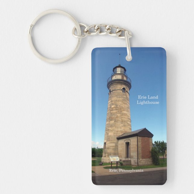 Erie Land Lighthouse acrylic rectangle key chain (Front)