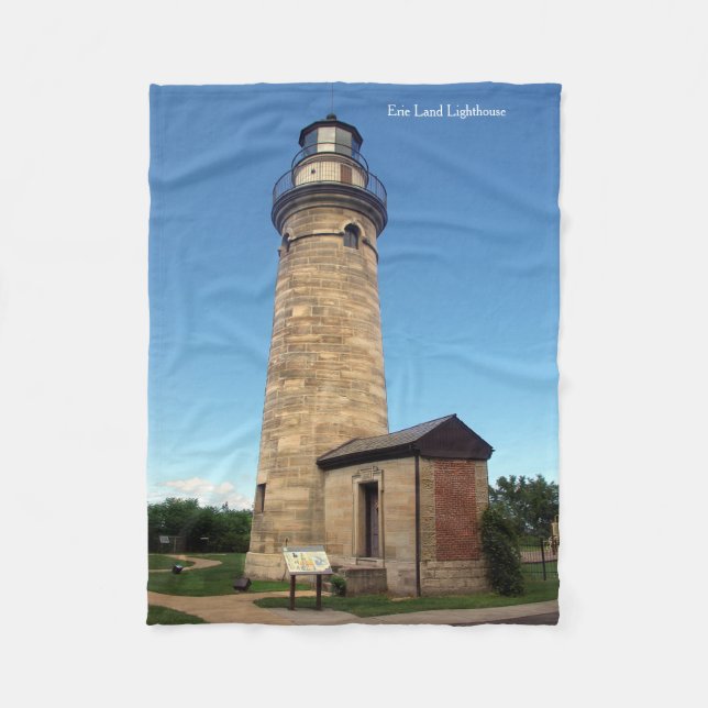 Erie Land Lighthouse fleece blanket (Front)