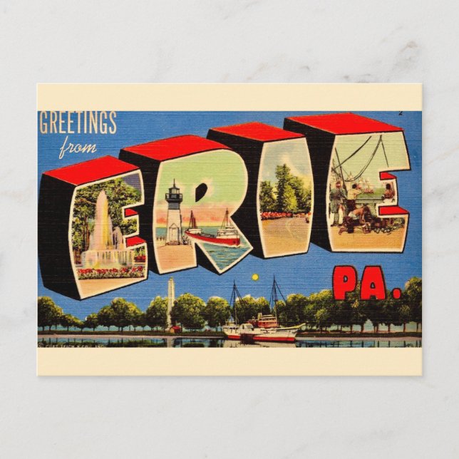 Erie Pennsylvania Greeting Postcard (Front)