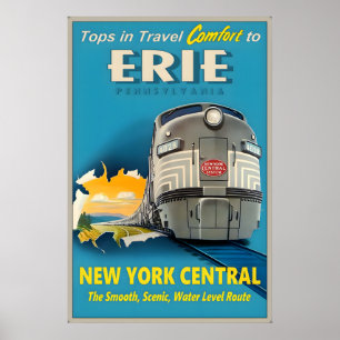 Erie Pennsylvania New York Central Railroad Tops Poster