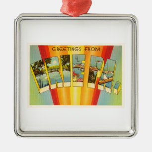 Erie Pennsylvania PA Old Vintage Travel Souvenir Metal Tree Decoration